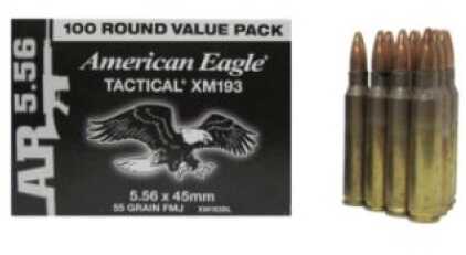 5.56mm Nato 100 Rounds Ammunition Federal Cartridge 55 Grain Full Metal Jacket